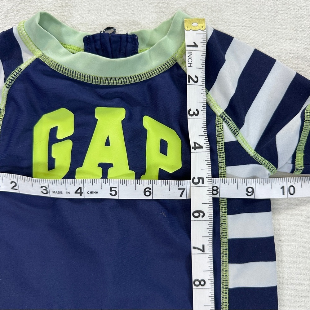 GAP Kids Navy and White One Piece Striped Rash guard Sz 12-18M - Picture 6 of 6
